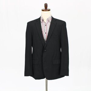 Murano 44L Black Solid 2-Button Sport Coat Blazer Jacket P396